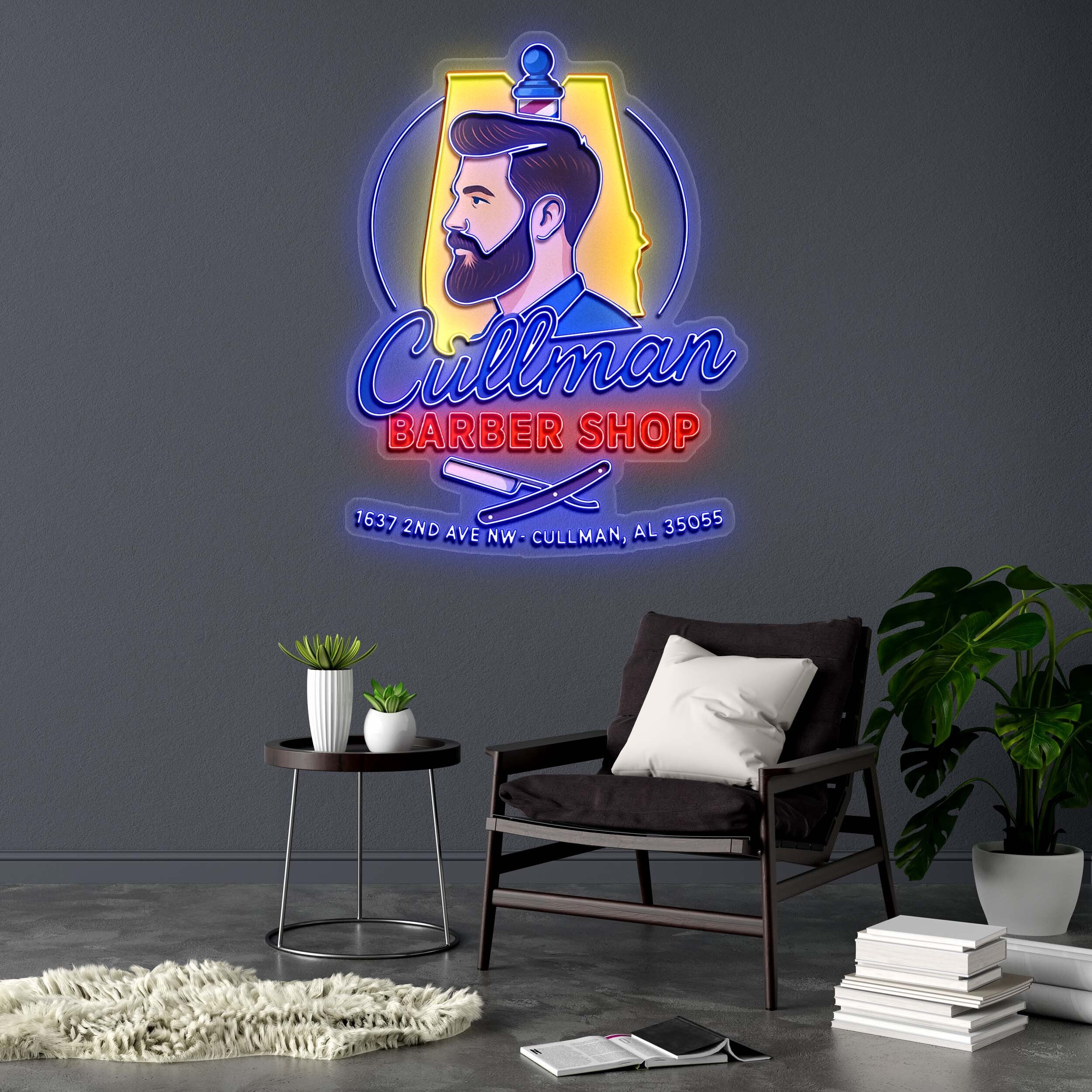 Cullman BARBER SHOP - Premium Neon Artwork
