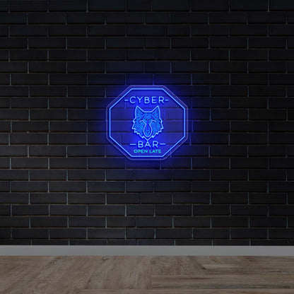 Cyber Bar Open Late - Premium Neon Artwork