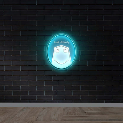 Blue Smiley - Premium Neon Artwork