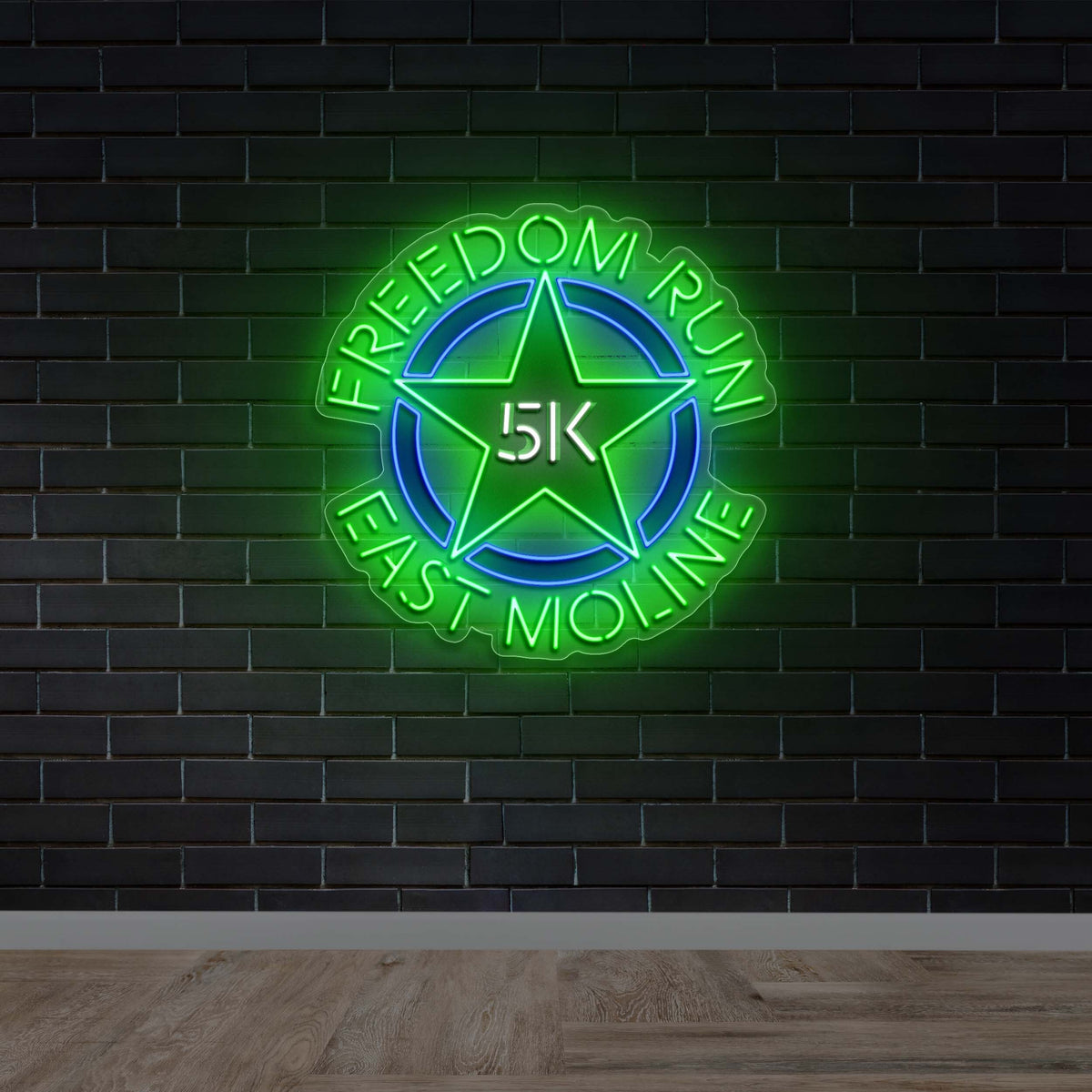 Freedom Run East Moline 5K - Premium Neon Artwork