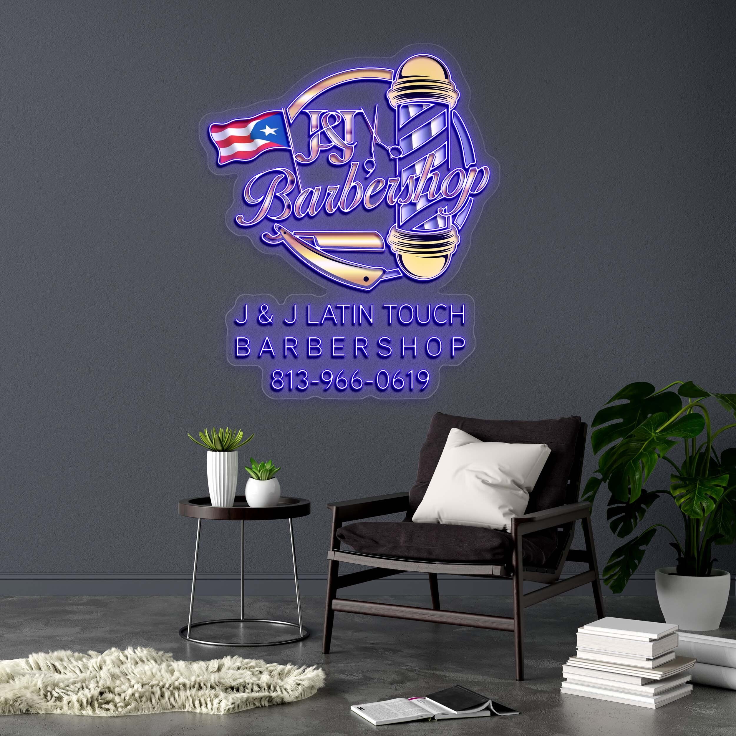 J&J Barbershop - Premium Neon Artwork