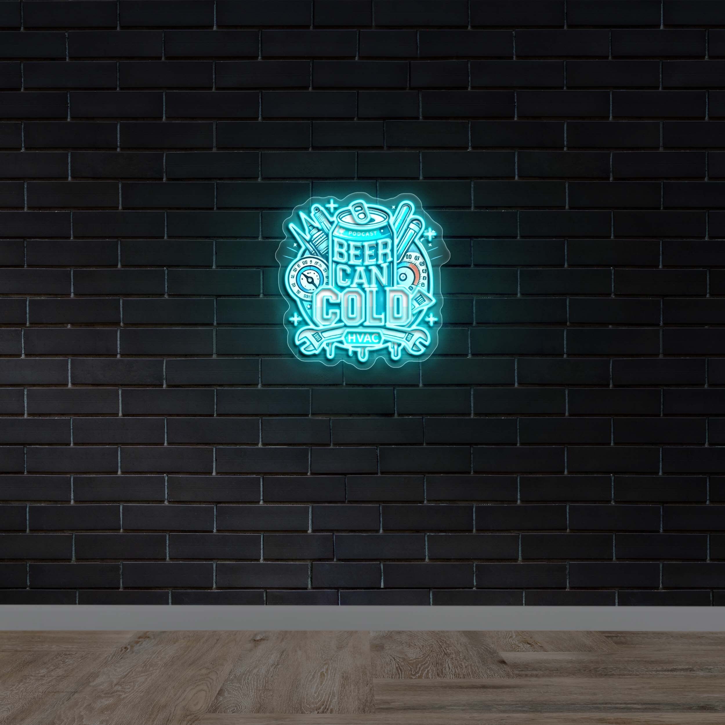 BEER CAN COLD - Premium Neon Artwork