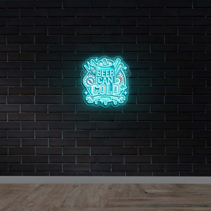 BEER CAN COLD - Premium Neon Artwork