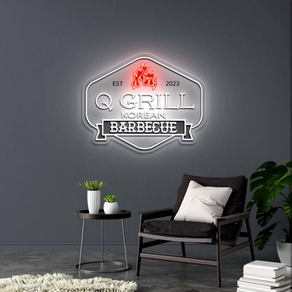 Q GRILL KOREAN BARBECUE -  Premium Neon Artwork