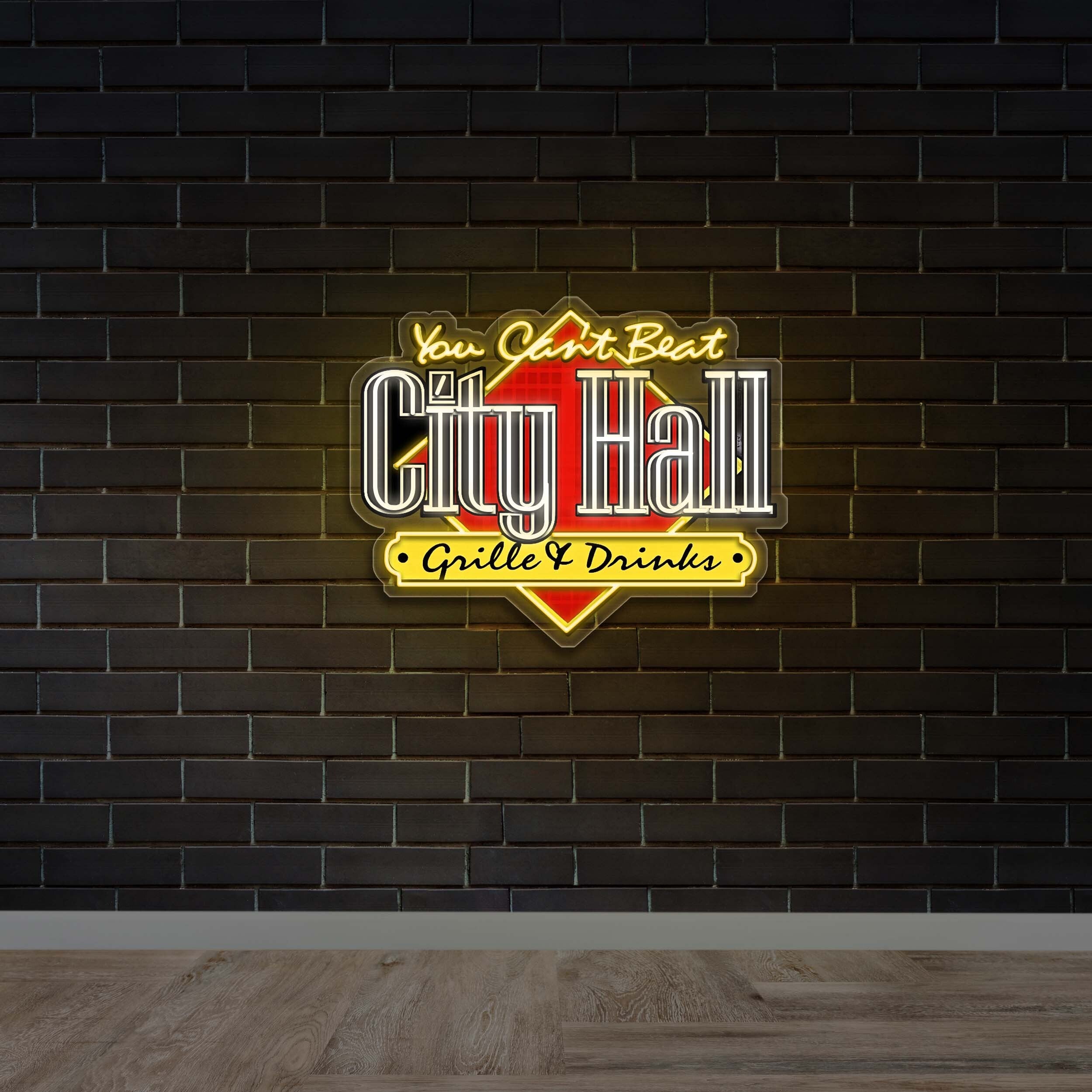 City Hall Grille & Drinks - Premium Neon Artwork