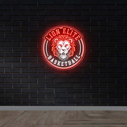 LION ELITE BASKETBALL - Premium Neon Artwork