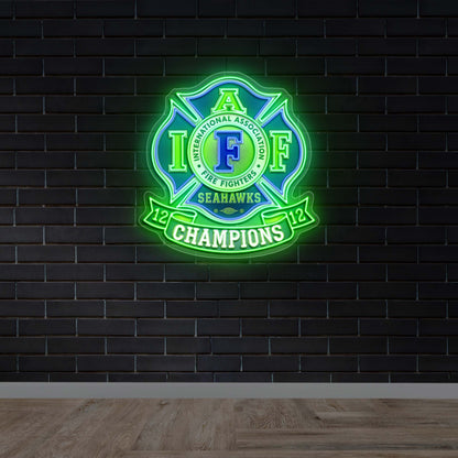 IAFF Seahawks Champions - Premium Neon Artwork