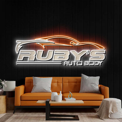 Ruby's Auto Body - Premium Neon Artwork