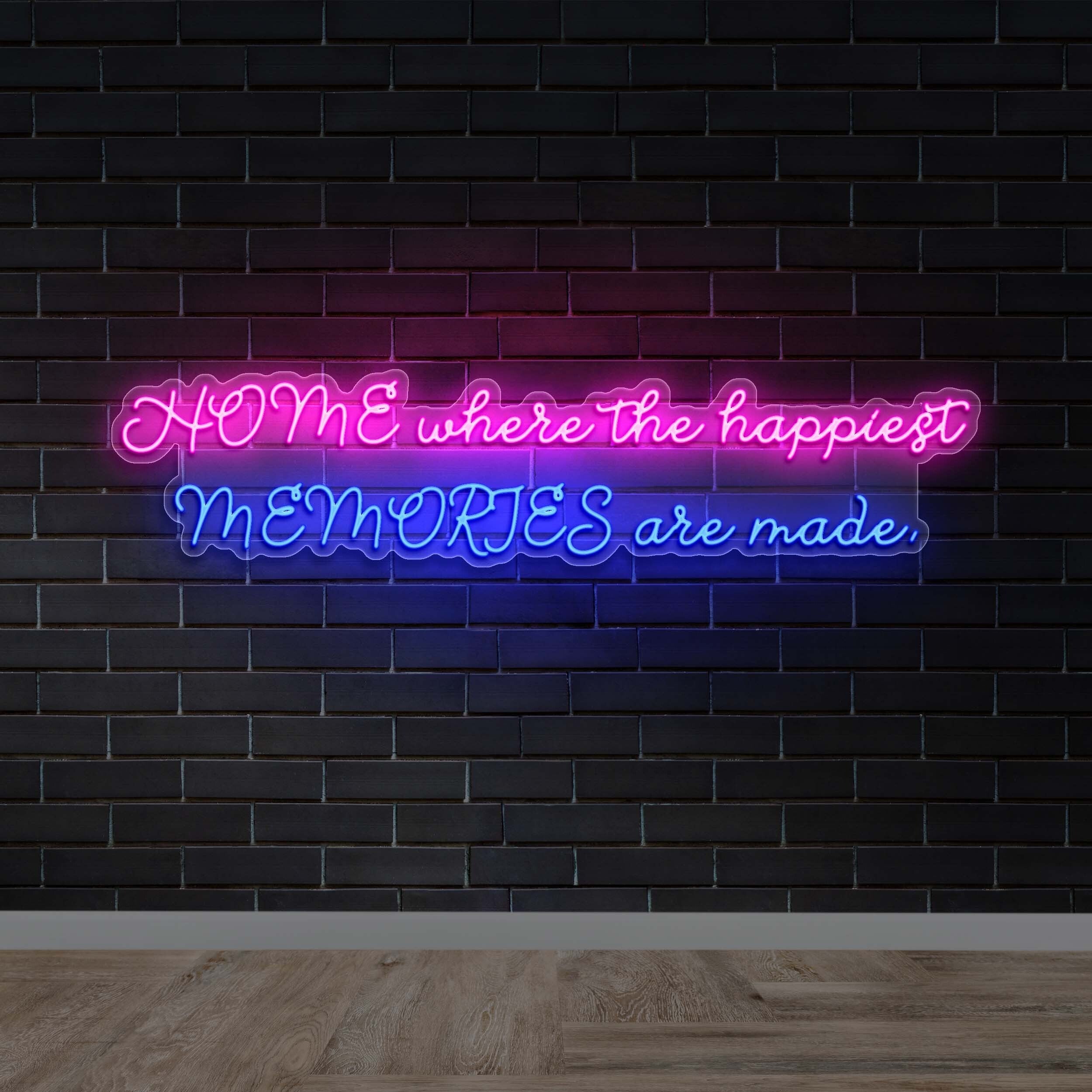 HOME WHERE THE HAPPIEST - Premium Neon Artwork