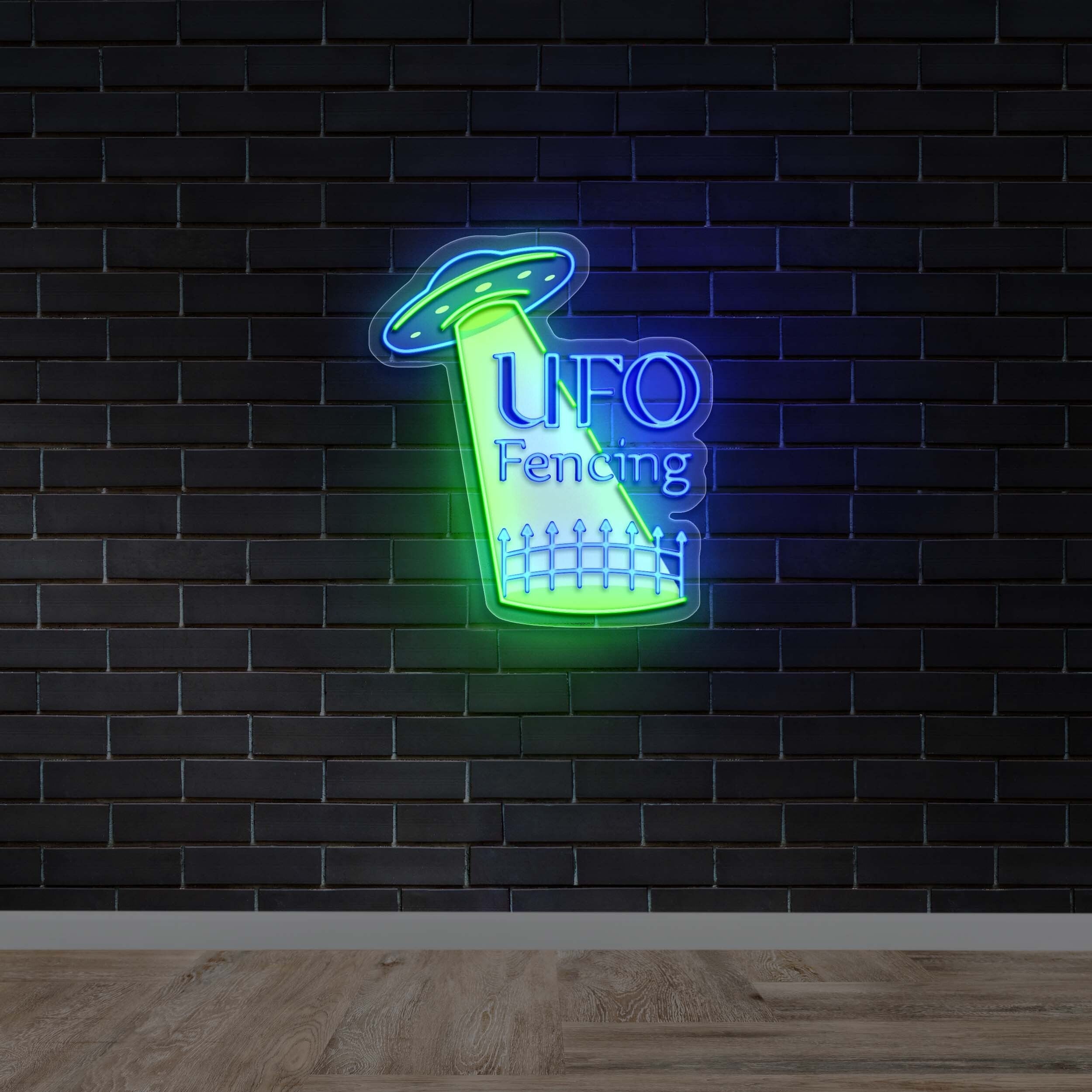 UFO Fencing - Premium Neon Artwork