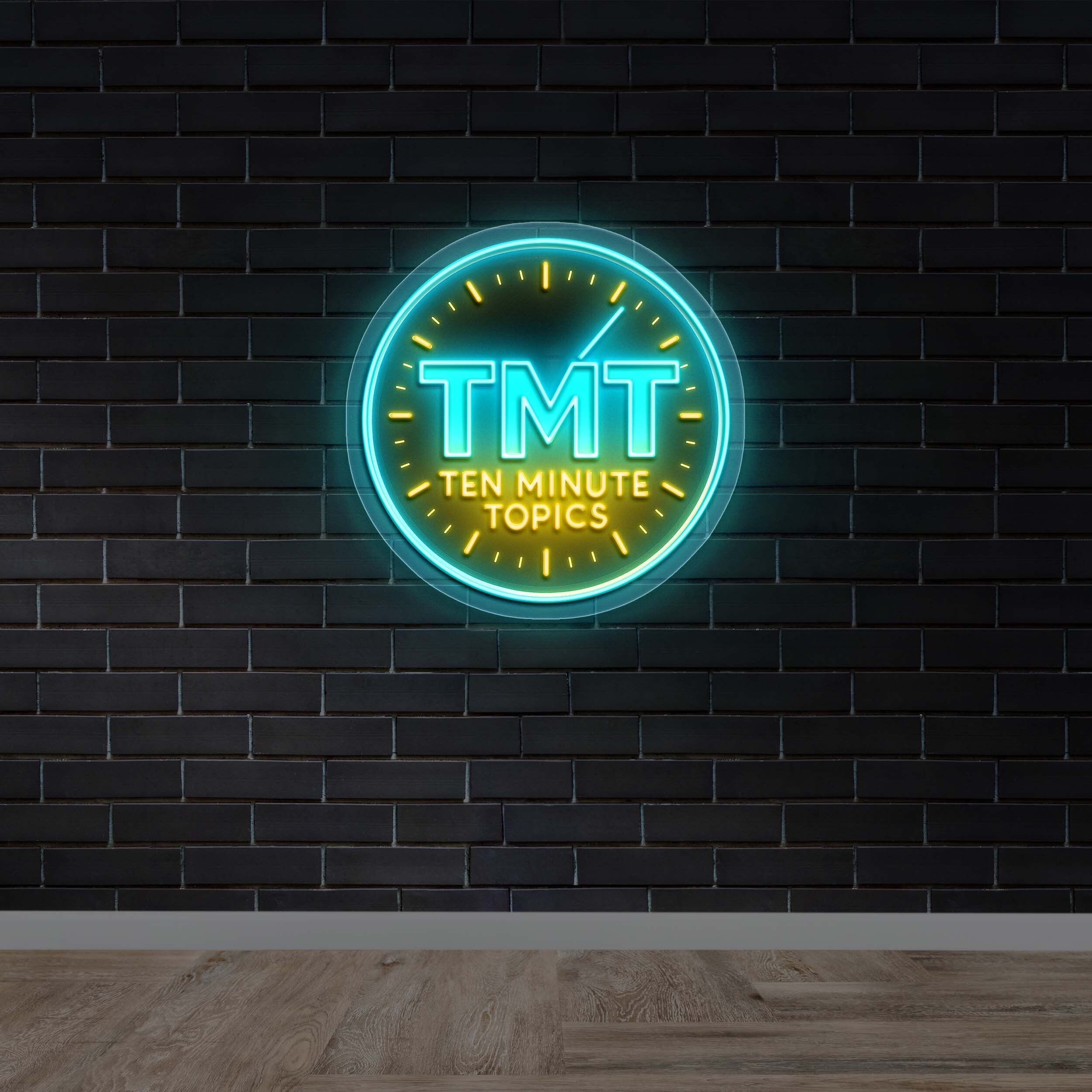 Ten Minute Topics | Circular Version - Premium Neon Artwork