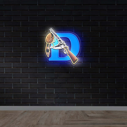 Duck Hunting with Rifle - Premium Neon Artwork