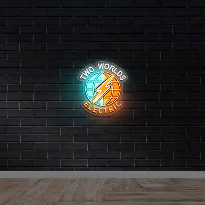 Two Worlds Electric - Premium Neon Artwork