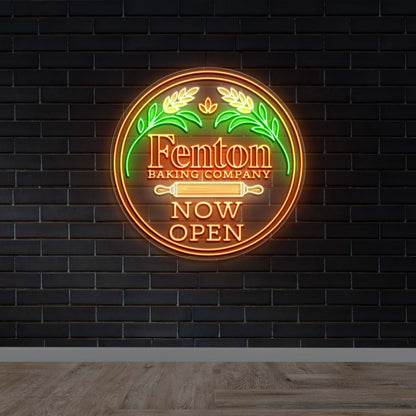 Fenton Baking Company Now Open - Premium Neon Artwork