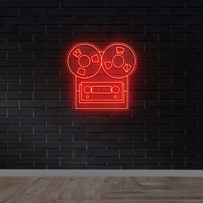 Film Camera & Cassette Tape - Premium Neon Artwork
