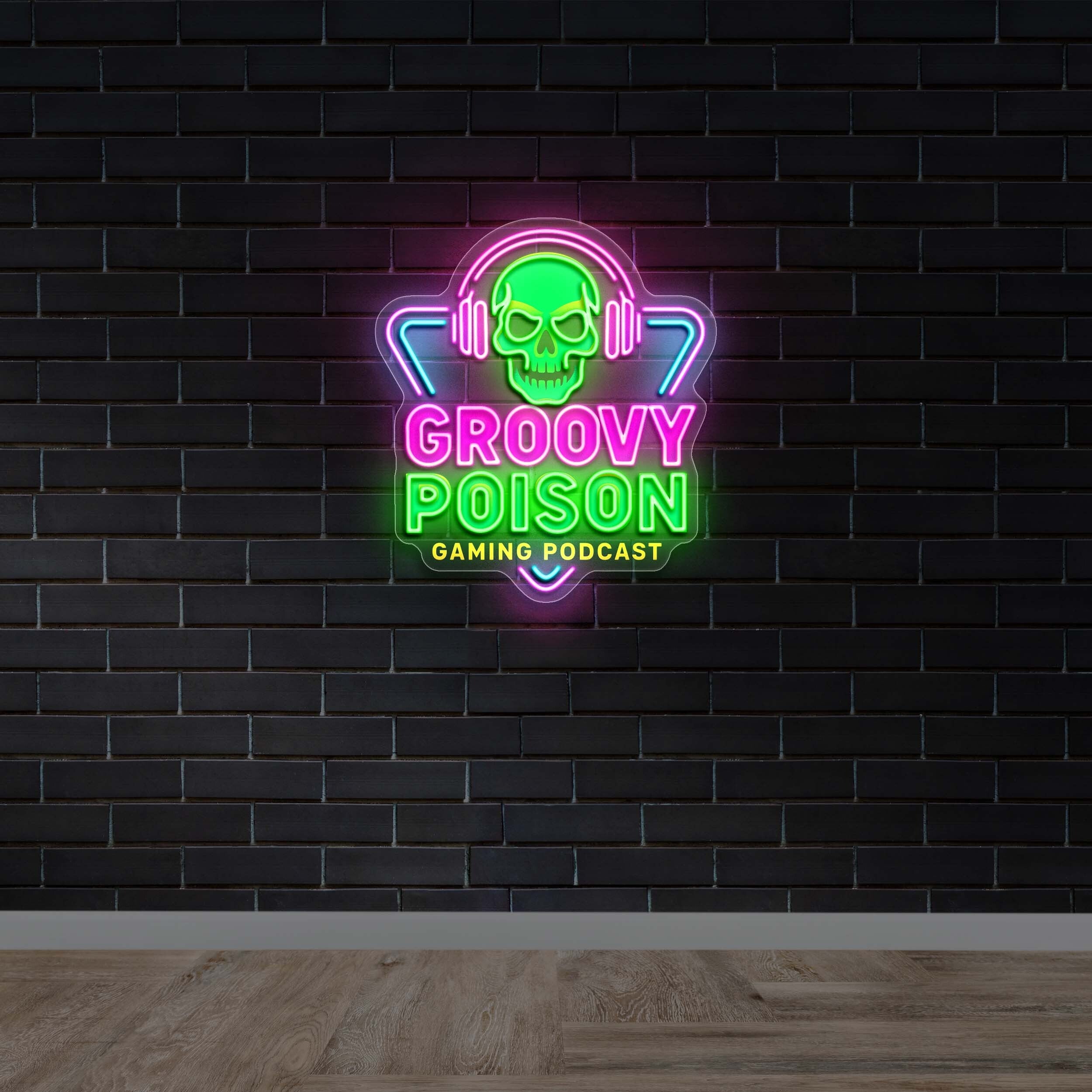 Groovy Poison Gaming Podcast - Premium Neon Artwork