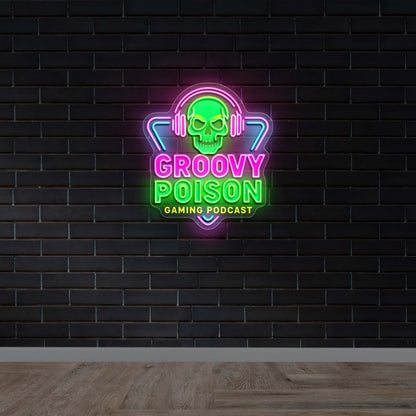 Groovy Poison Gaming Podcast - Premium Neon Artwork