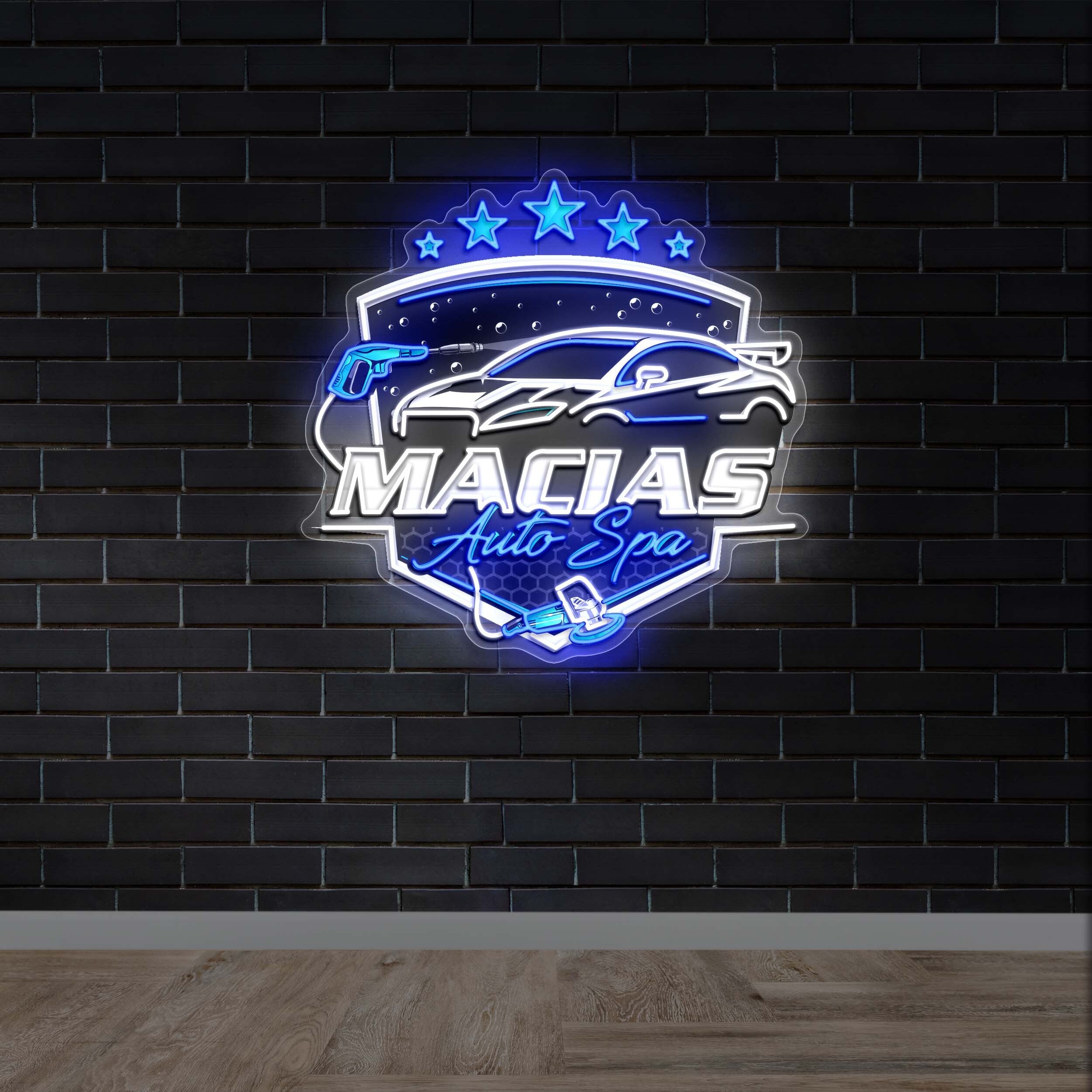 Macias Auto Spa - Premium Neon Artwork