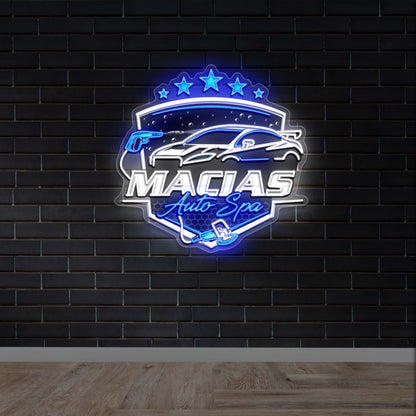 Macias Auto Spa - Premium Neon Artwork