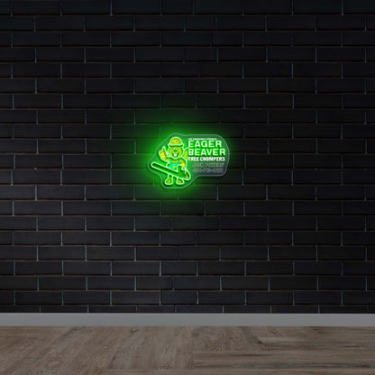 Eager Beaver Tree Chompers - Premium Neon Artwork