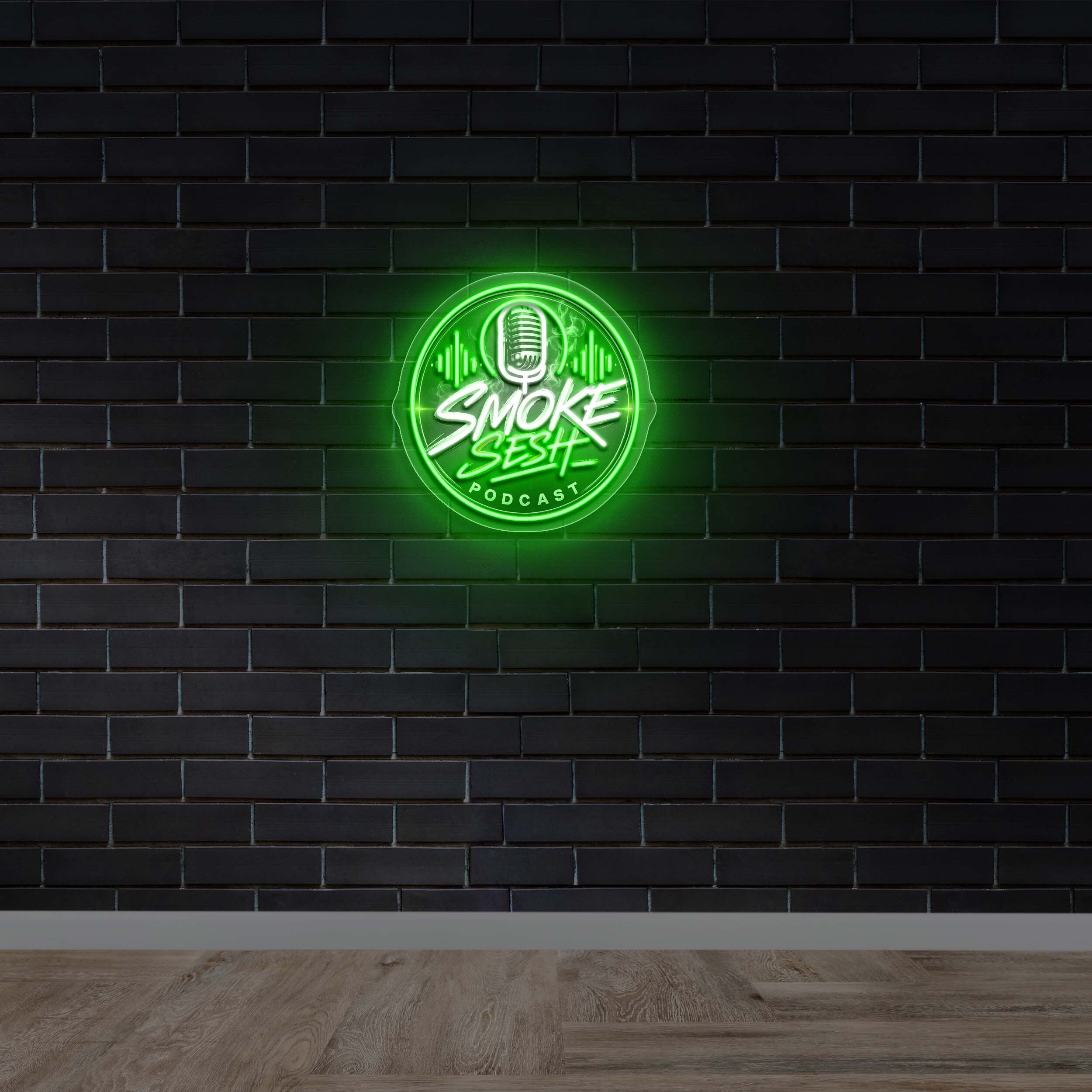Smoke Sesh Podcast - Premium Neon Artwork