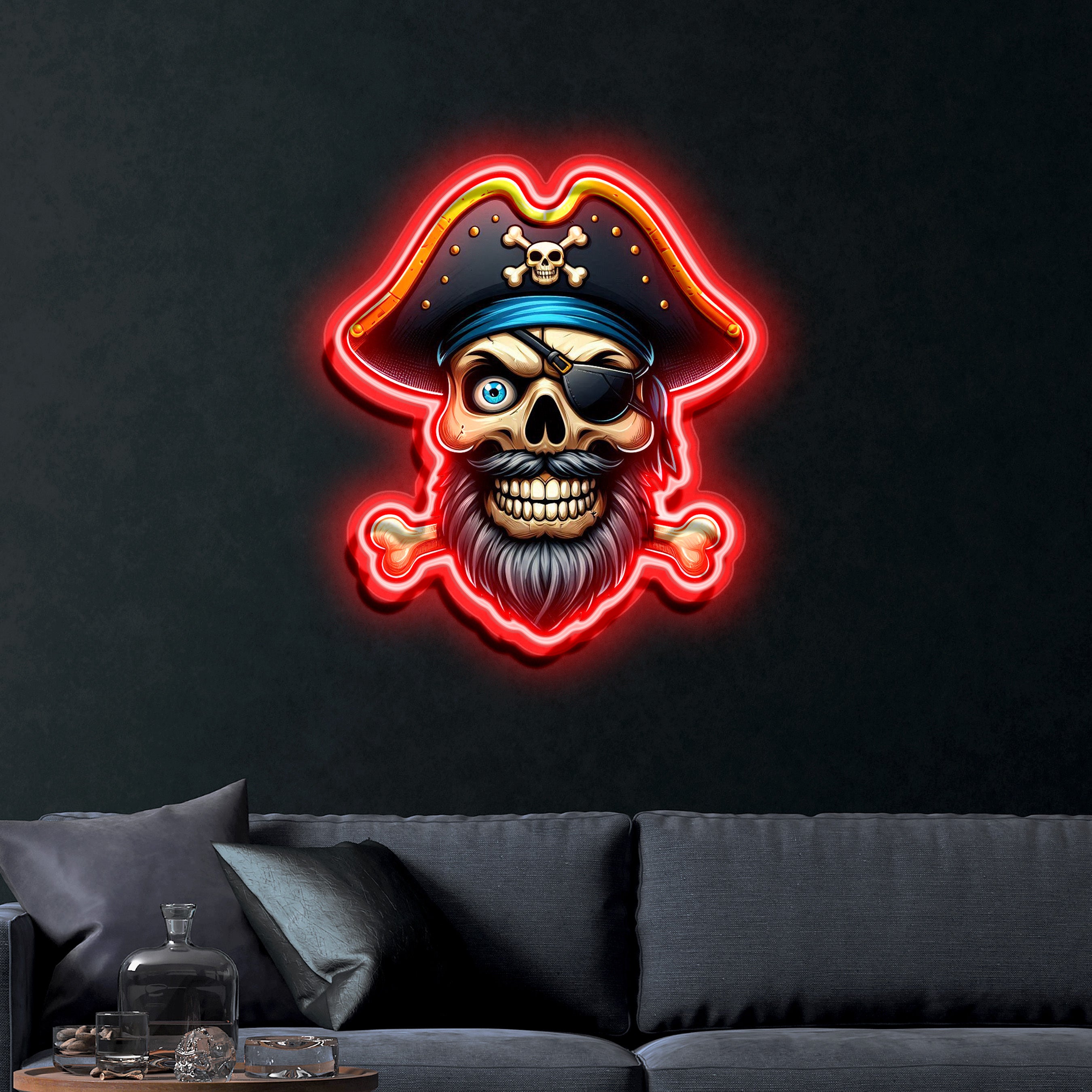 Pirate Skull – Premium Neon Artwork
