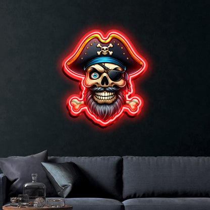 Pirate Skull – Premium Neon Artwork