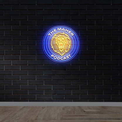 The Maher Podcast Circular Logo – Premium Neon Artwork