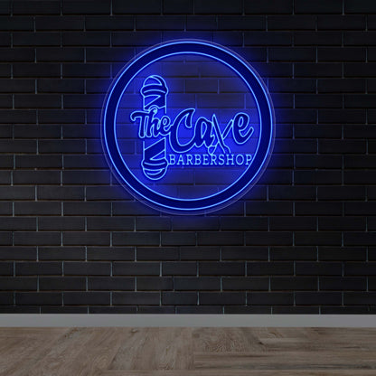 The Cave Barbershop - Premium Neon Artwork