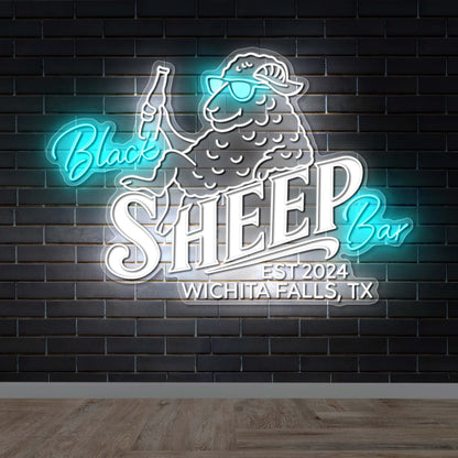 BLACK SHEEP BAR - Premium Neon Artwork