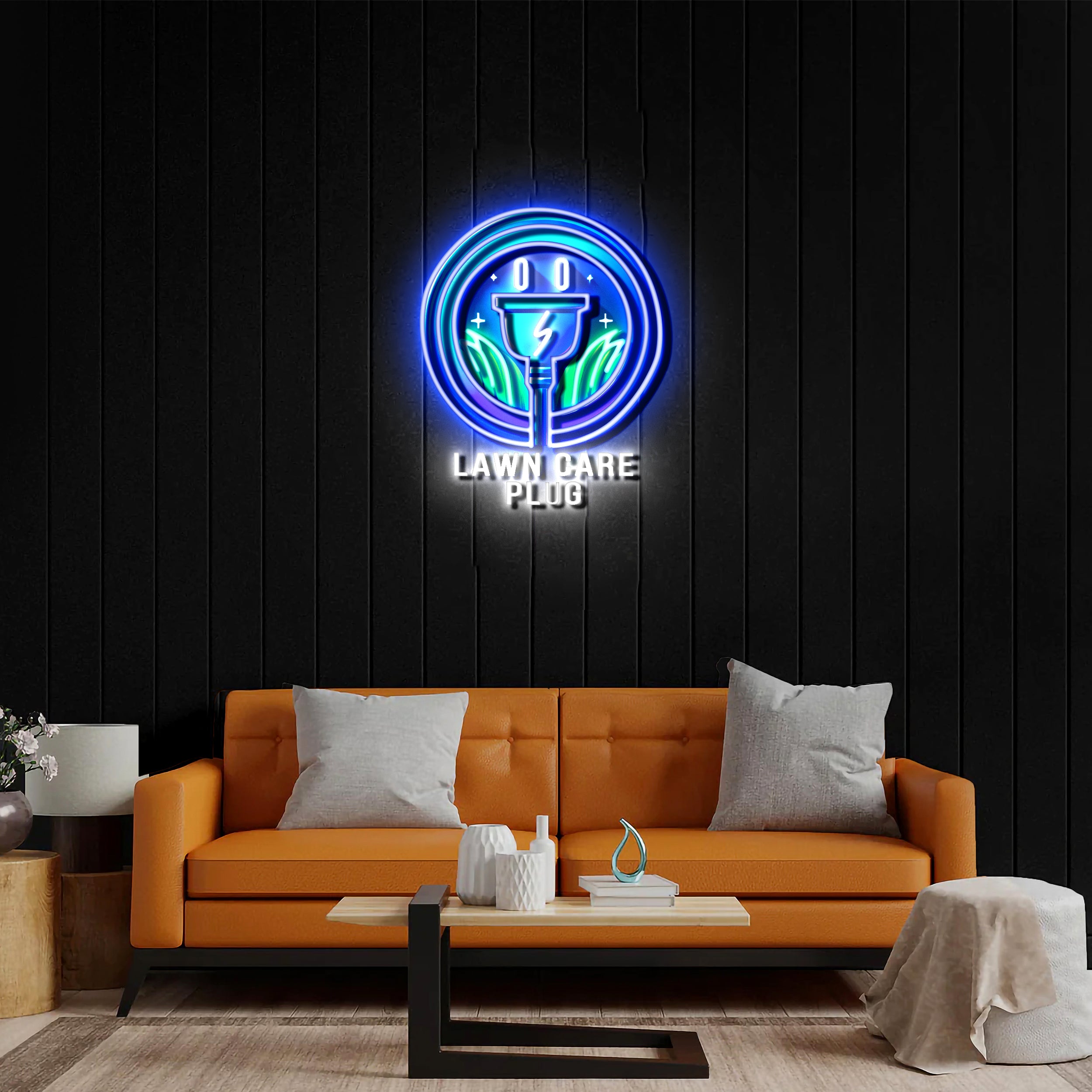 Lawn Care Plug - Premium Neon Artwork
