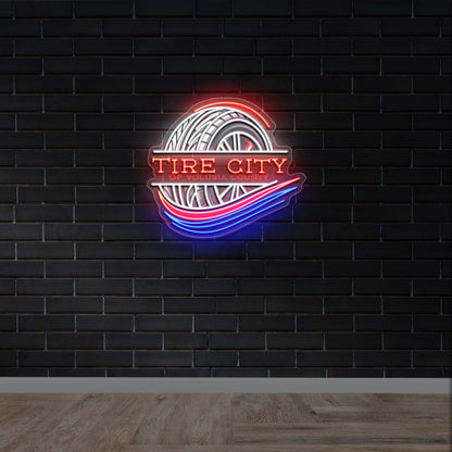 Tire City - Premium Neon Artwork