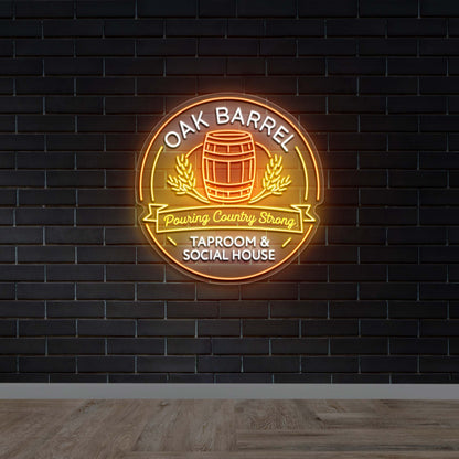 Oak Barrel Taproom & Social House - Premium Neon Artwork