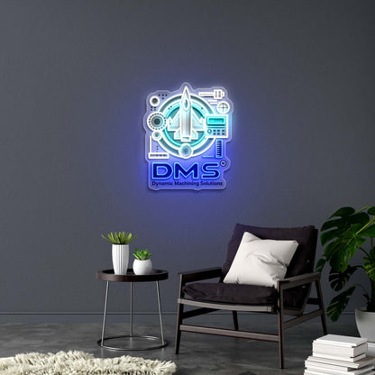 DMS Dynamic Machining Solutions - Premium Neon Artwork