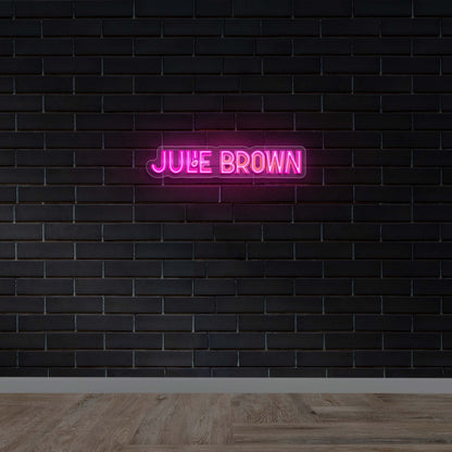 Julie Brown Straight Logo - Premium Neon Artwork