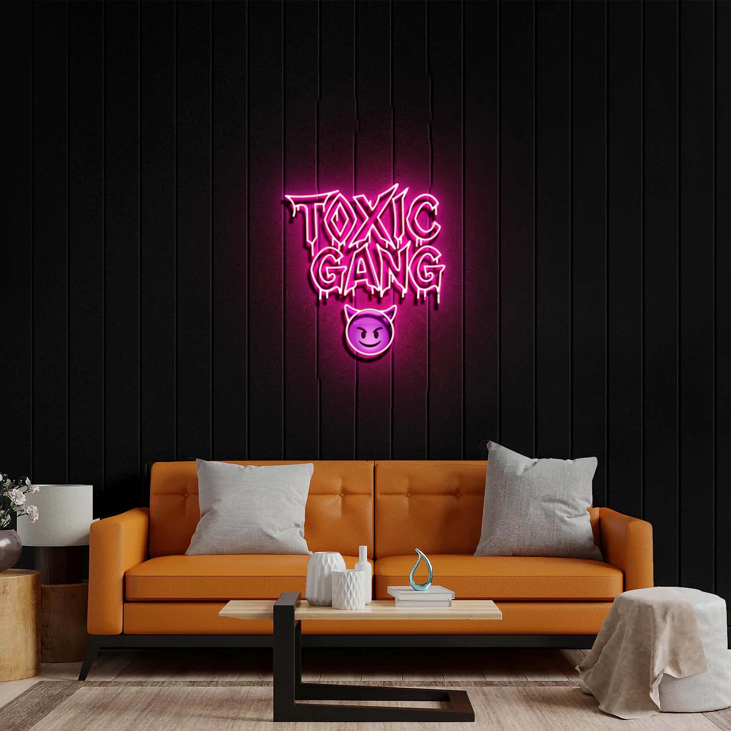 TOXIC GANG (devil emoji) - Premium Neon Artwork
