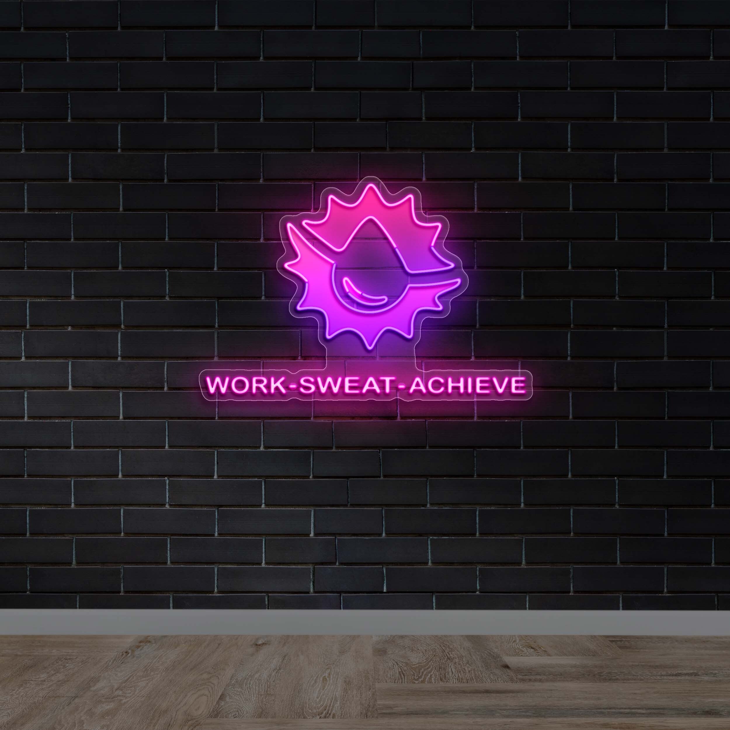 Work - Sweat - Achieve - Premium Neon Artwork