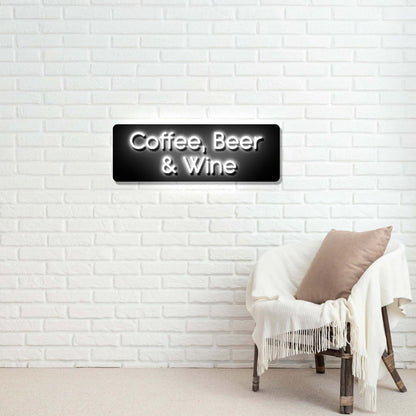 Coffee, Beer & Wine - Premium Neon Artwork