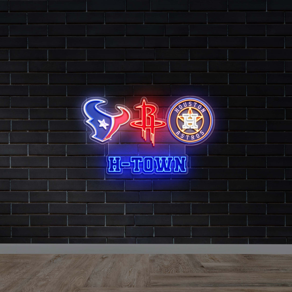 Houston Sports Teams - Premium Neon Artwork