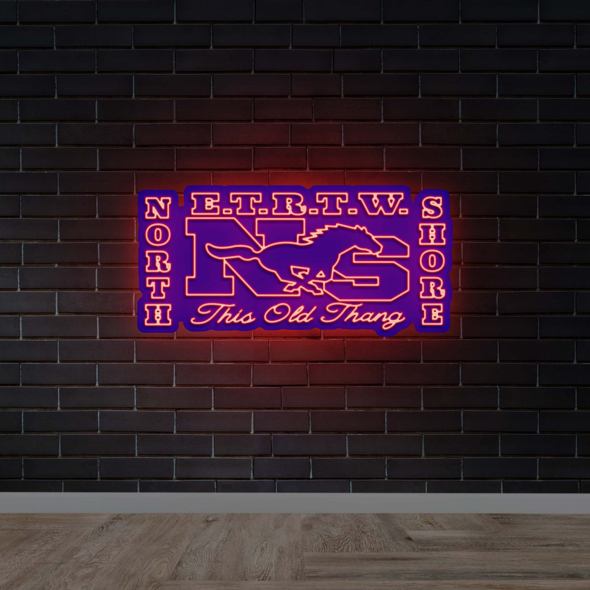 E,T,R,T,W | Navy Blue Backing - Premium Neon Artwork