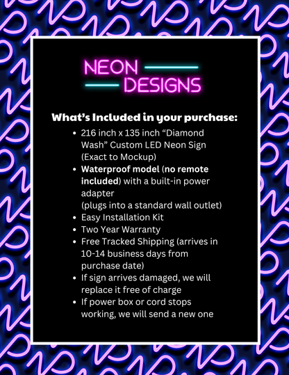 Diamond Wash - Premium Neon Artwork