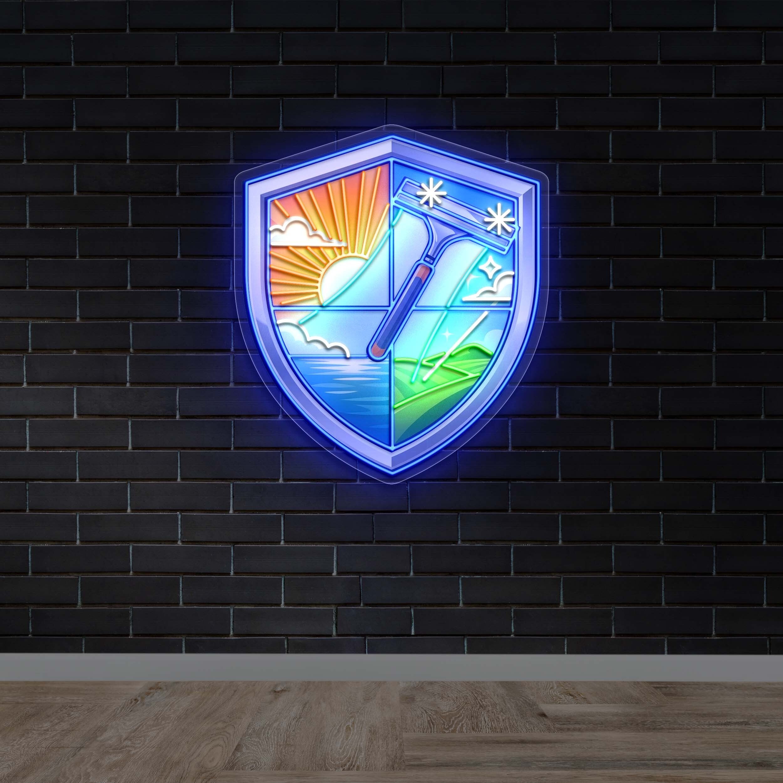 Horizon Window Solutions logo - Premium Neon Artwork