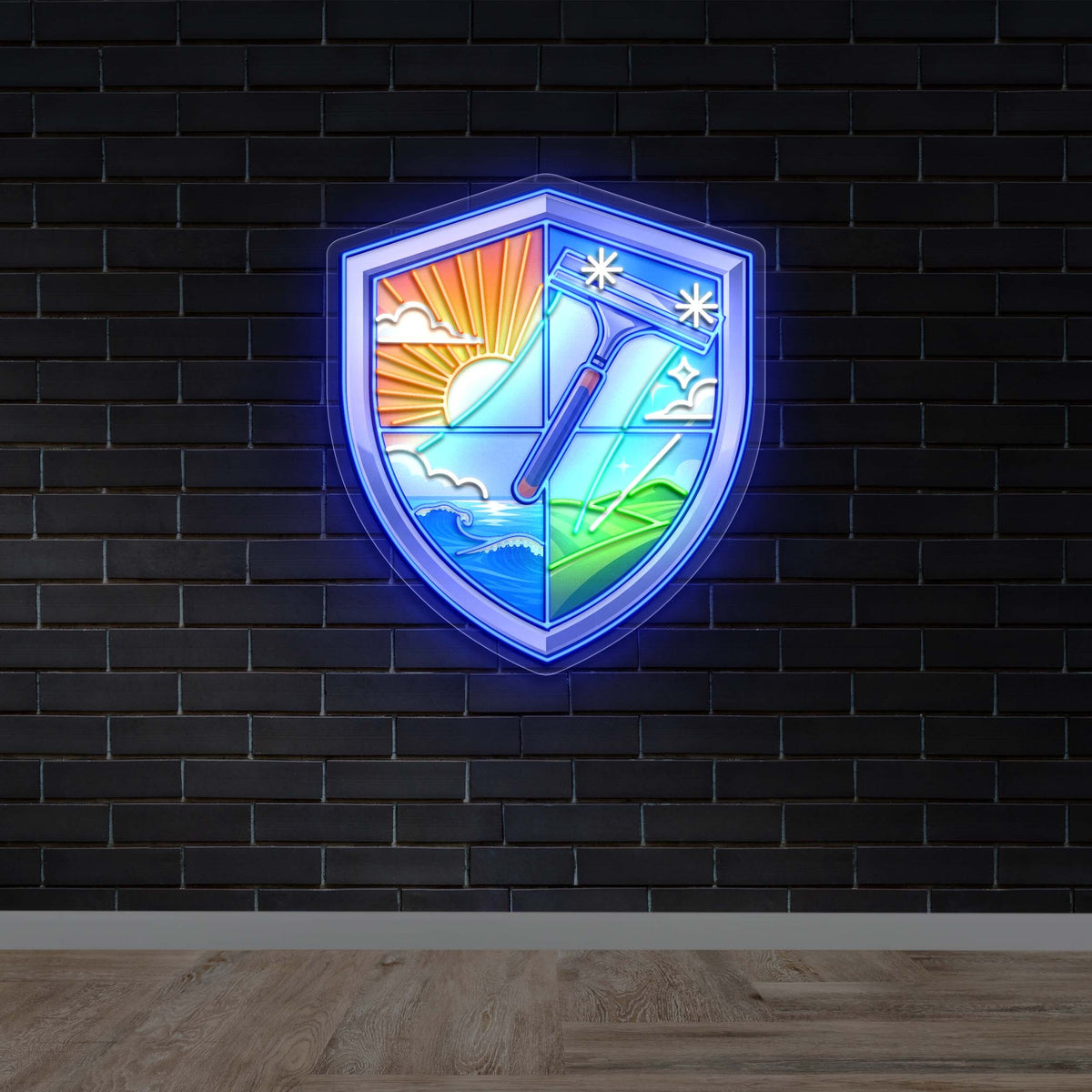 Horizon Window Solutions logo - Premium Neon Artwork
