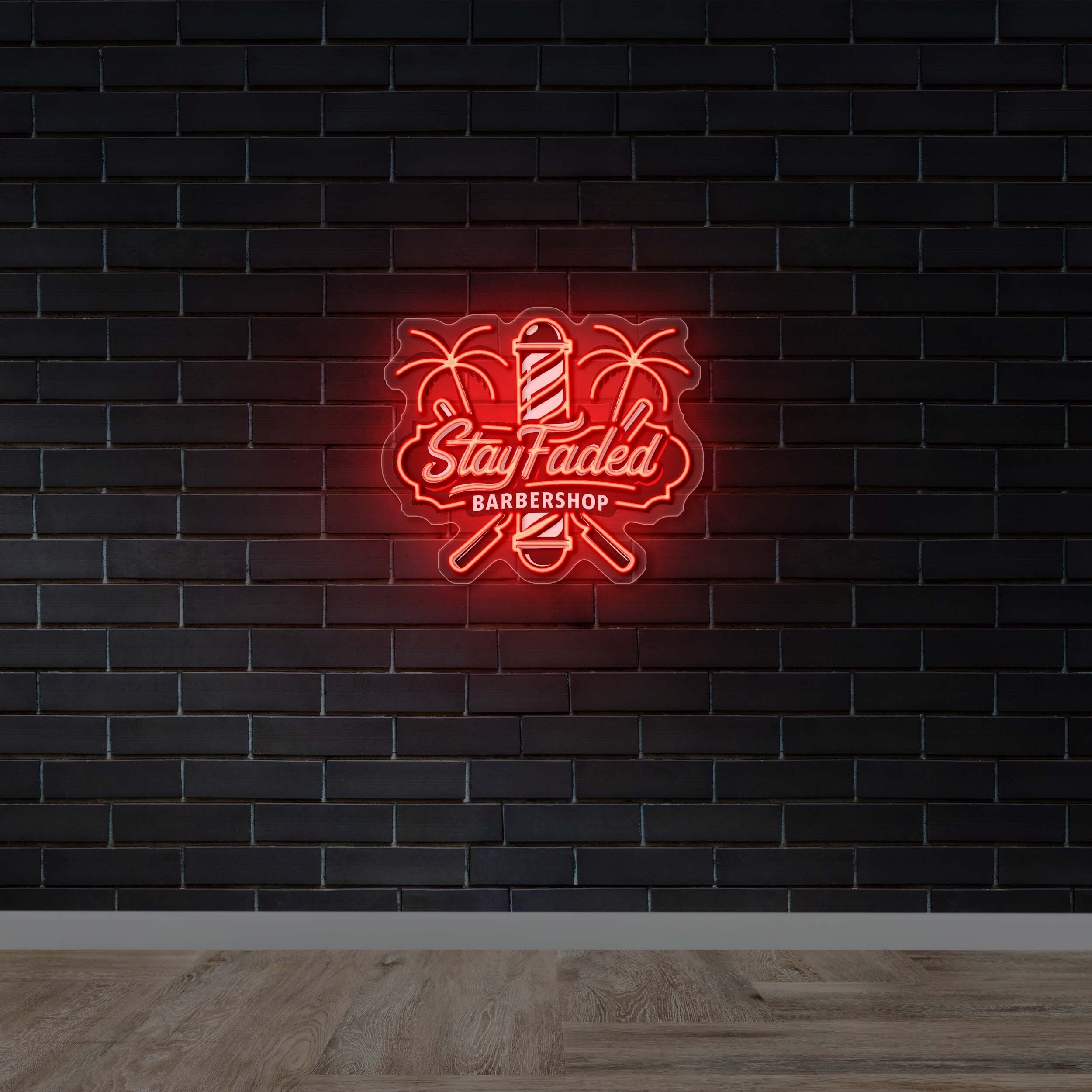 Stay Faded Barbershop - Premium Neon Artwork