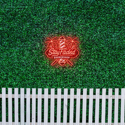 Stay Faded Barbershop - Premium Neon Artwork