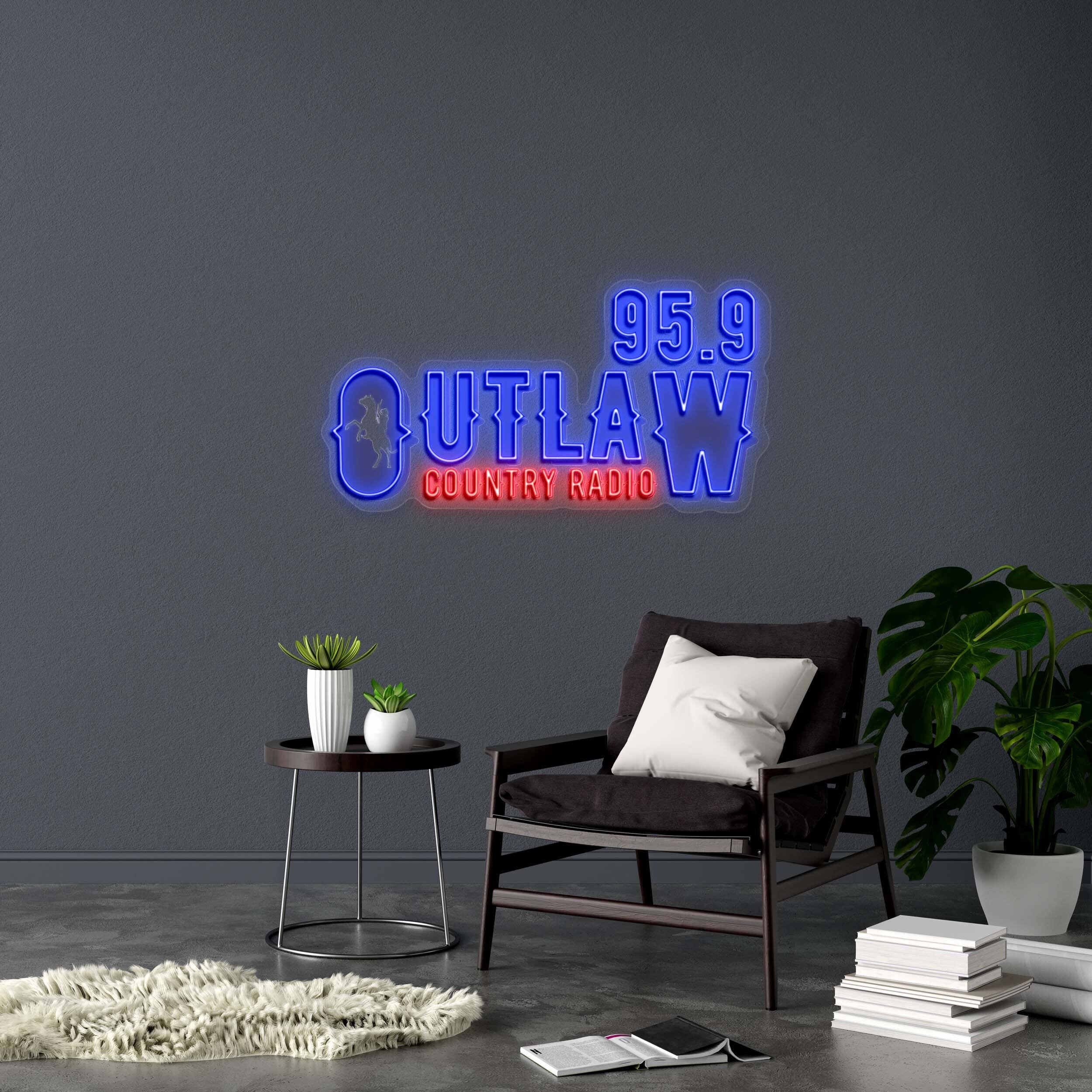 95.9 OUTLAW - Premium Neon Artwork