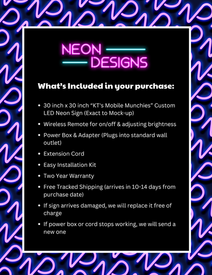 KT'S MOBILE MUNCHIES - Premium Neon Artwork