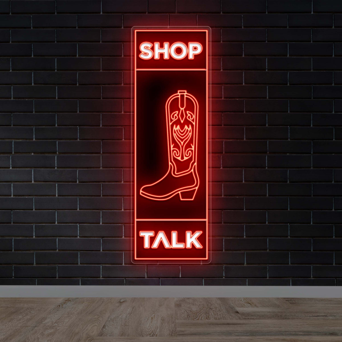 Shop Talk with Cowboy Boot - Premium Neon Artwork