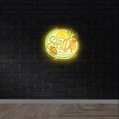 Sip & Dip - Premium Neon Artwork