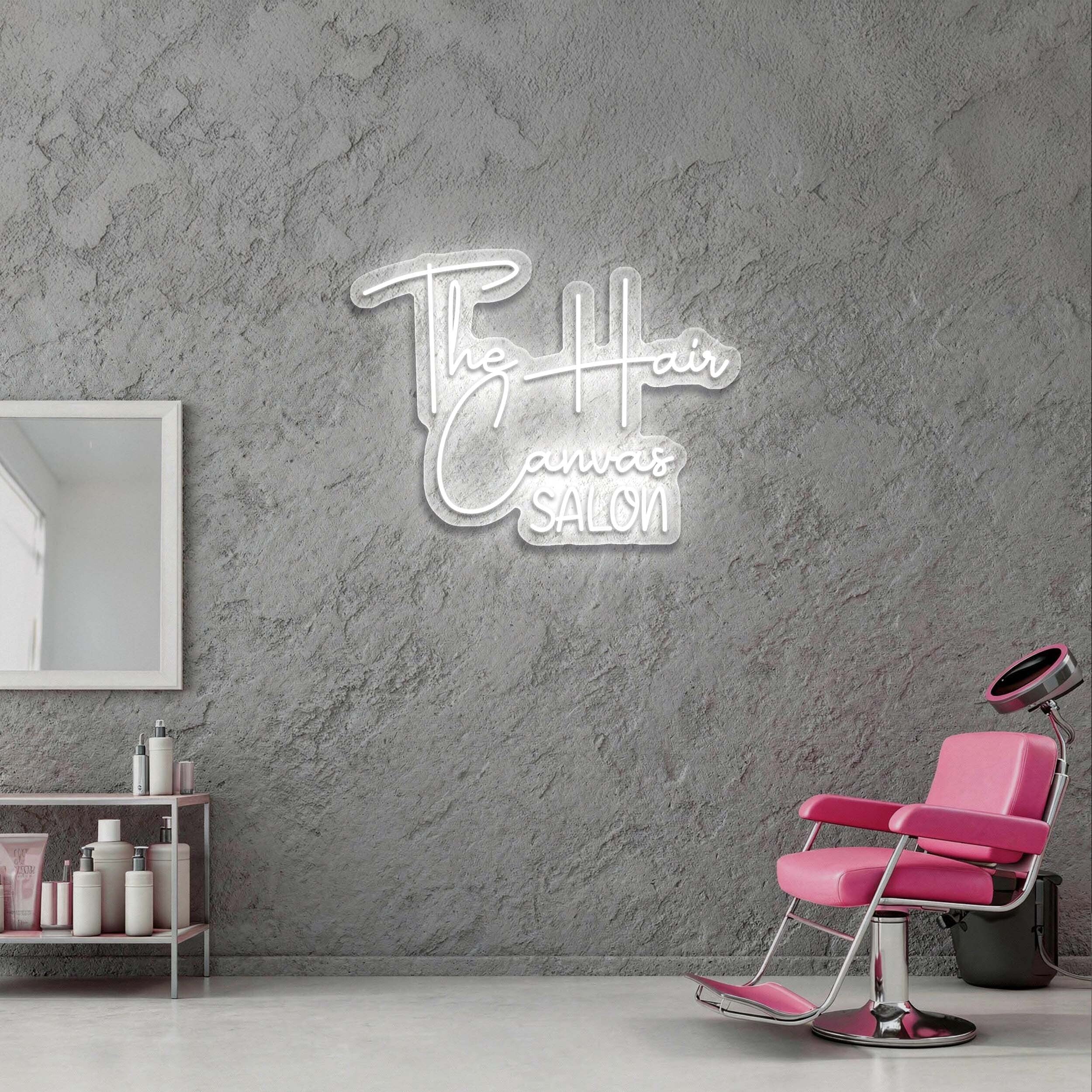 The Hair Canvas Salon - Premium Neon Artwork